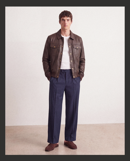 Ridge Bomber in Leather